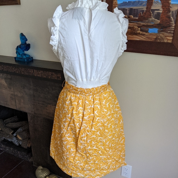 Anthropologie Girls fromSavoy Bird Ruffle Dress 10 - Picture 6 of 9